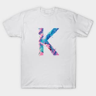 Colorful Painted Initial Letter K T-Shirt